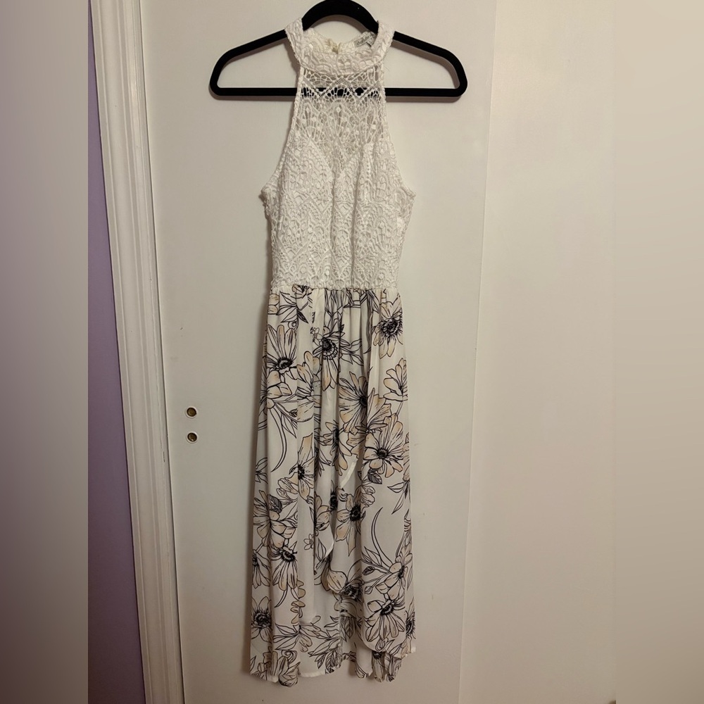 Charlotte Russe White Lace Floral Dress